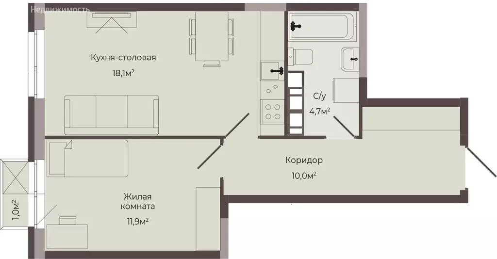 1-комнатная квартира: Нижний Новгород, Автозаводский район, жилой ... - Фото 0