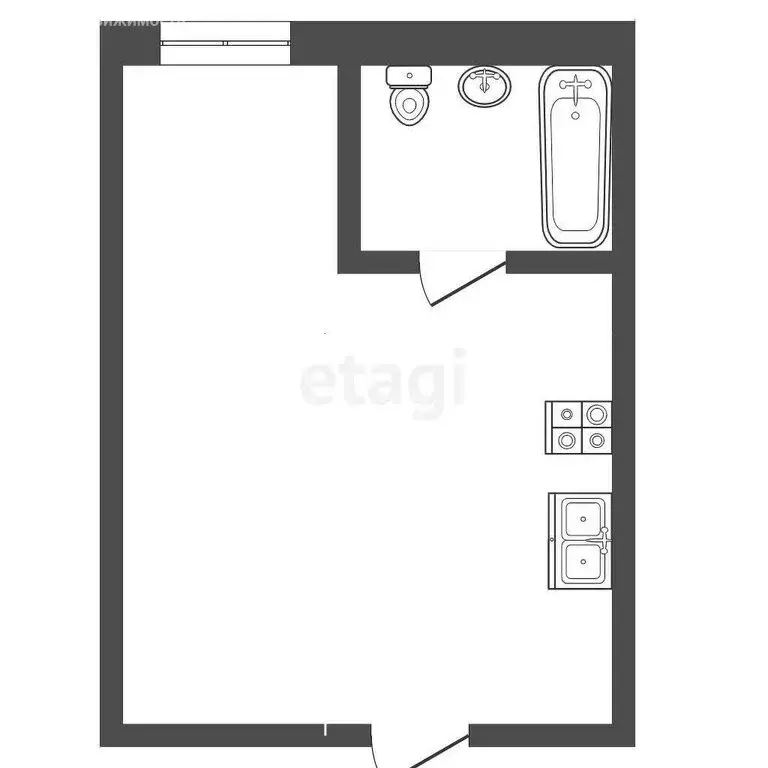 Квартира-студия: Пятигорск, улица Адмиральского, 2К2 (19 м) - Фото 1