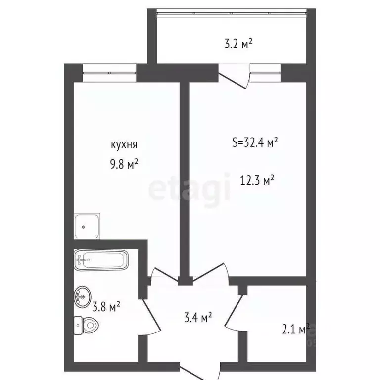 1-к кв. Кемеровская область, Кемерово бул. Строителей, 63 (31.7 м) - Фото 0