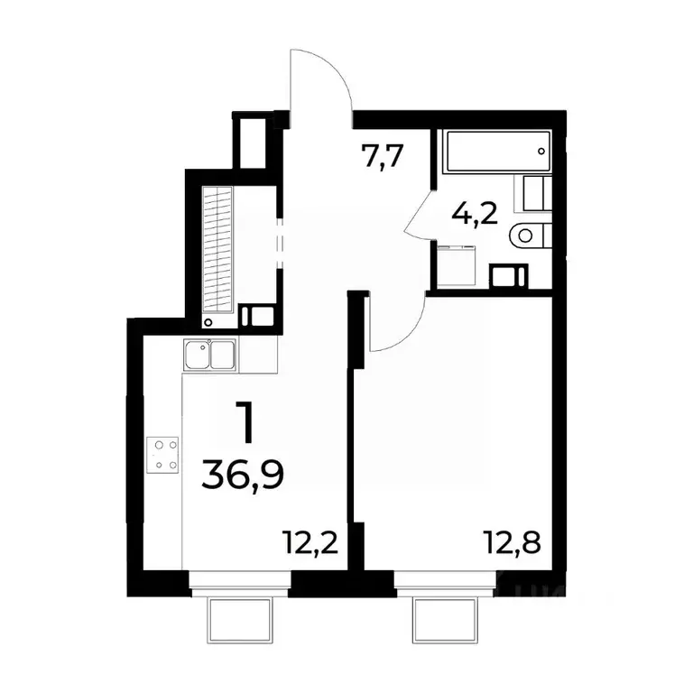 1-к кв. Нижегородская область, Нижний Новгород ул. Усиевича (37.4 м) - Фото 1