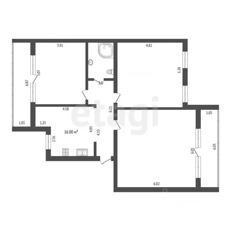 3-к кв. Тюменская область, Тюмень Северная ул., 3 (112.0 м) - Фото 2