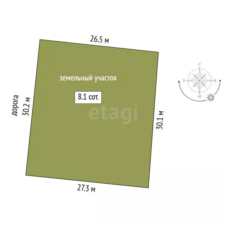 Участок в Тюмень, Балаклавский проезд (8.05 м) - Фото 1