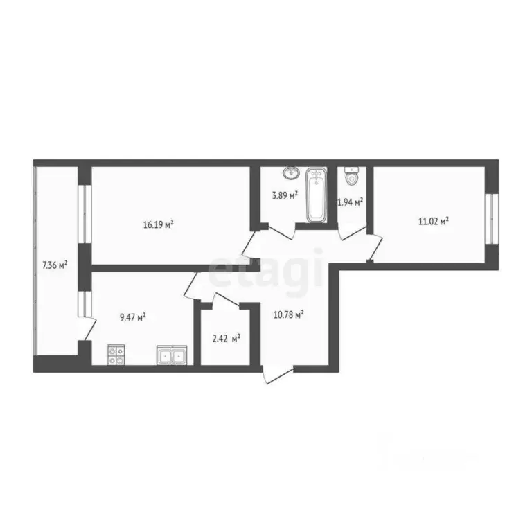 2-к кв. Марий Эл, Йошкар-Ола ул. Панфилова, 33Б/2 (61.0 м) - Фото 2