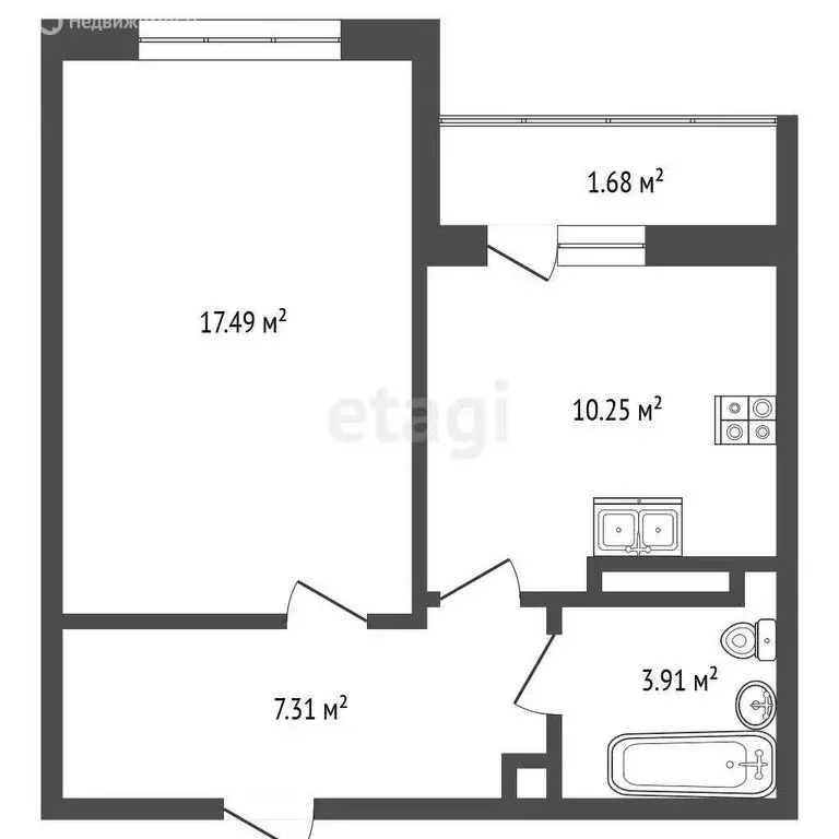1-комнатная квартира: Евпатория, улица Чапаева, 28Г (37.3 м) - Фото 1