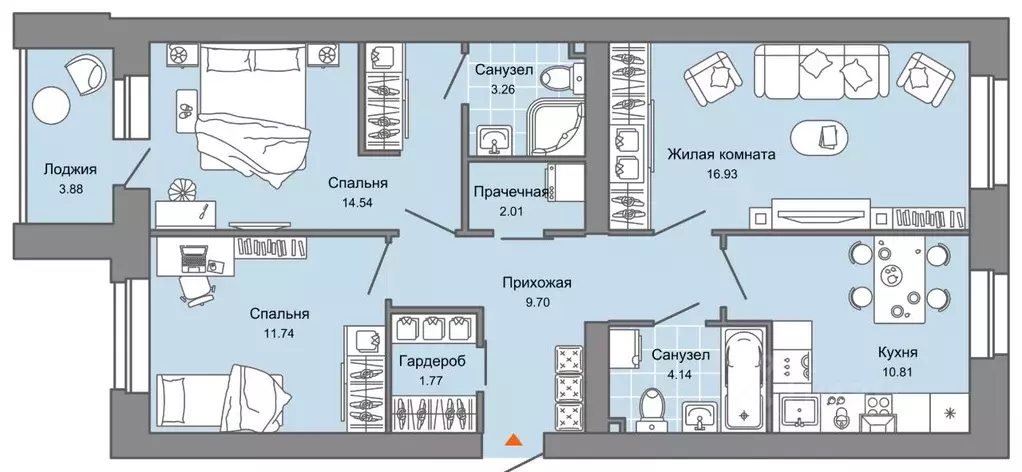 3-к кв. Кировская область, Киров Знак жилой комплекс (79.0 м) - Фото 0