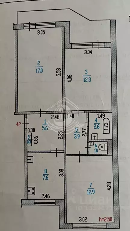 3-к кв. Алтайский край, Барнаул ул. Шумакова, 37 (63.2 м) - Фото 2