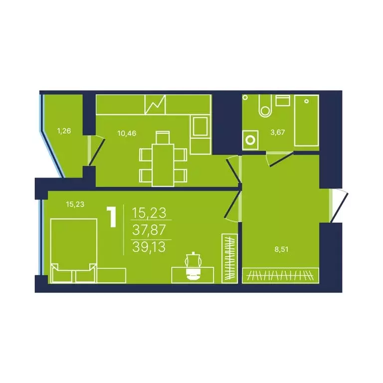 1-комнатная квартира: Уфа, проспект Дружбы Народов, 49 (39 м) - Фото 1