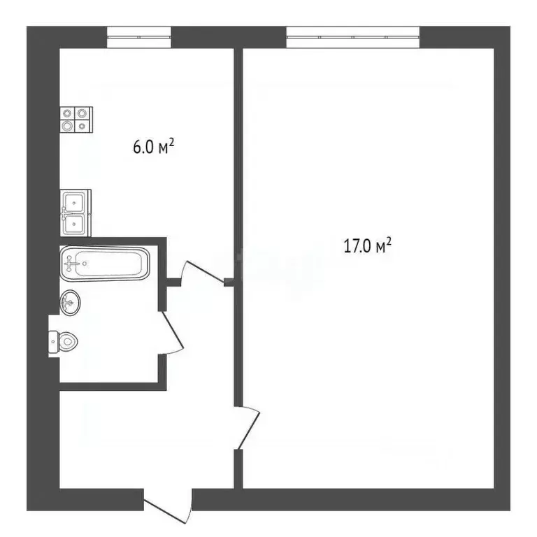 1-к кв. Костромская область, Кострома Индустриальная ул., 57А (29.0 м) - Фото 1