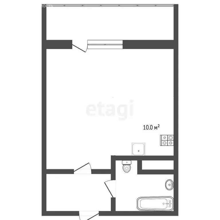 Квартира-студия: Тюмень, Комбинатская улица, 54к2 (32.6 м) - Фото 1