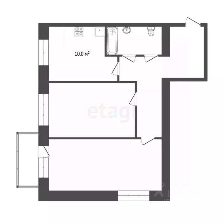 2-к кв. Мордовия, с. Лямбирь ул. 40 лет Победы, 26А (48.8 м) - Фото 0