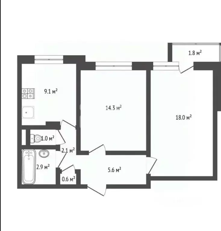 2-к кв. Москва Мичуринский просп., 25К3 (53.6 м) - Фото 2