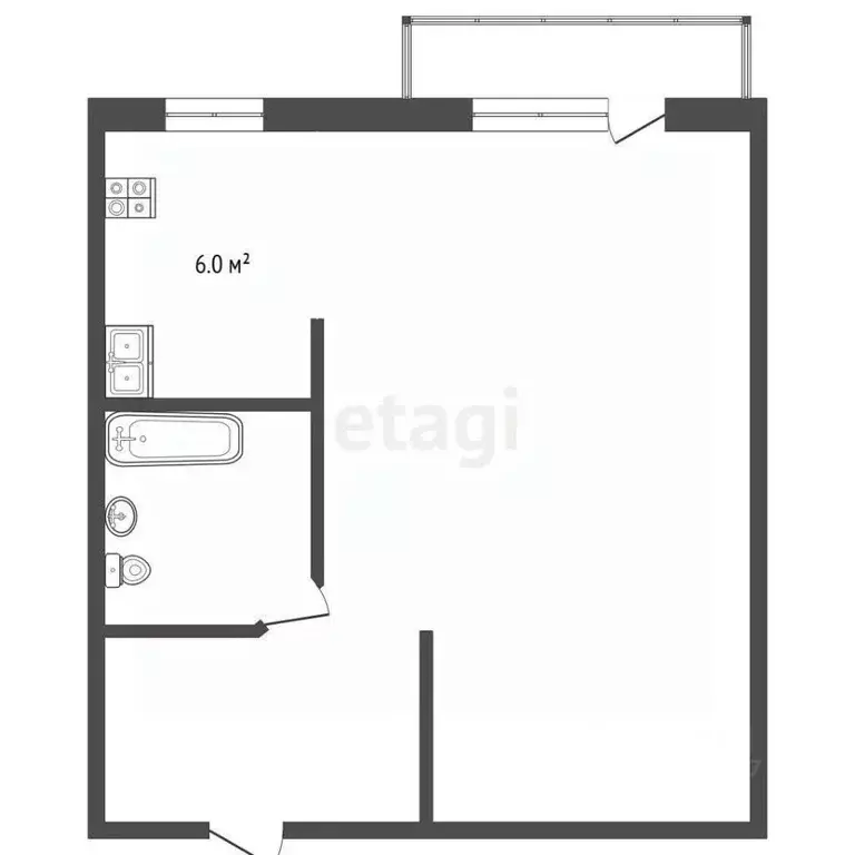 1-к кв. Севастополь ул. Новороссийская, 44 (29.6 м) - Фото 1