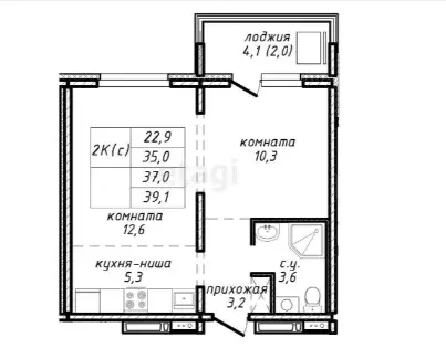Продаётся 2-к квартира, 37 м - Фото 0