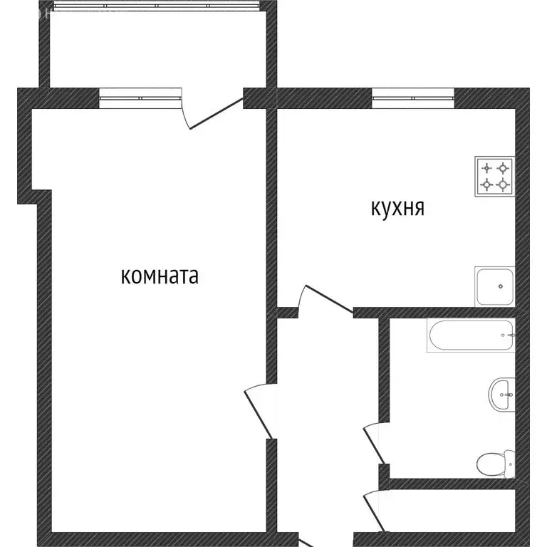 1-комнатная квартира: Омск, улица 10 лет Октября, 113 (37 м) - Фото 1