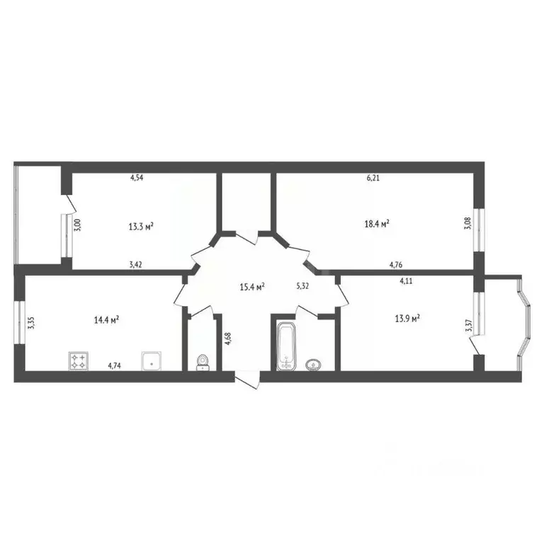 3-к кв. Амурская область, Благовещенск пер. Святителя Иннокентия, 2 ... - Фото 2