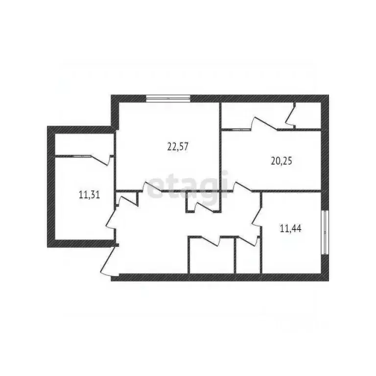 3-к кв. Белгородская область, Старый Оскол Жукова мкр, 2 (62.0 м) - Фото 1
