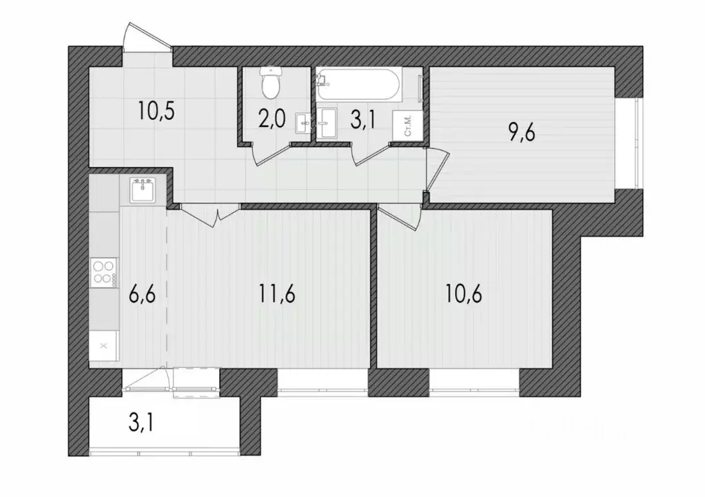 3-к кв. Кировская область, Киров ул. Капитана Дорофеева, 22 (57.1 м) - Фото 1