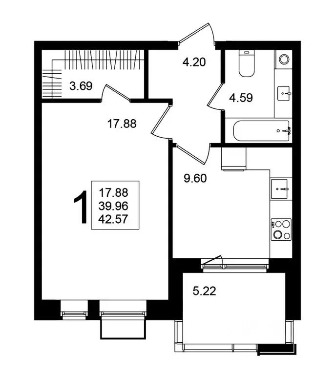 1-к кв. Московская область, Химки Клязьма-Старбеево мкр, Мишино кв-л,  ... - Фото 1