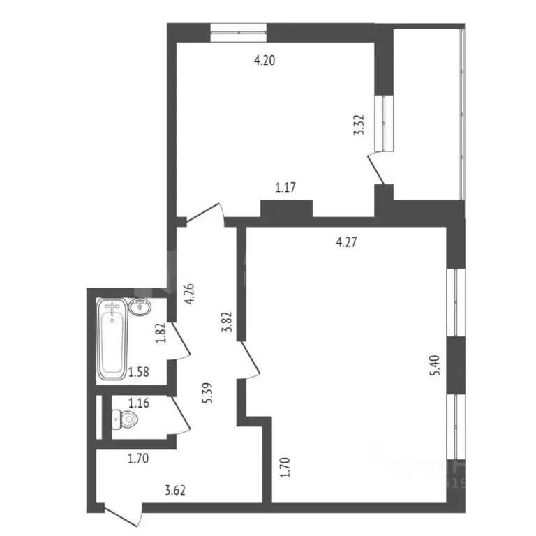 1-к кв. Тюменская область, Тюмень ул. Николая Зелинского, 3 (48.9 м) - Фото 2