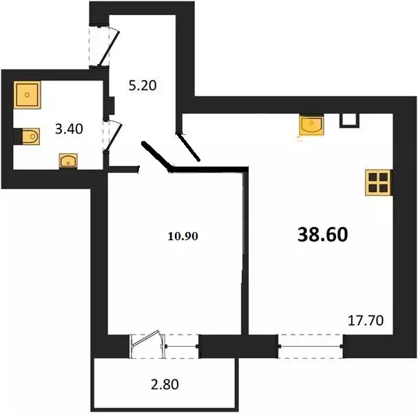 Продаётся 1-к квартира, 38.6 м - Фото 0