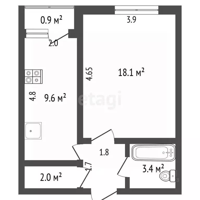 1-к кв. Краснодарский край, Геленджик ул. Леселидзе, 10 (36.0 м) - Фото 1