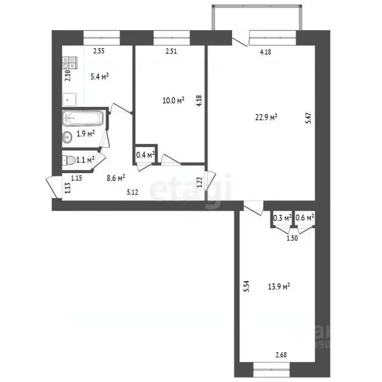 3-к кв. Забайкальский край, Чита ул. Декабристов, 2Б (65.1 м) - Фото 1