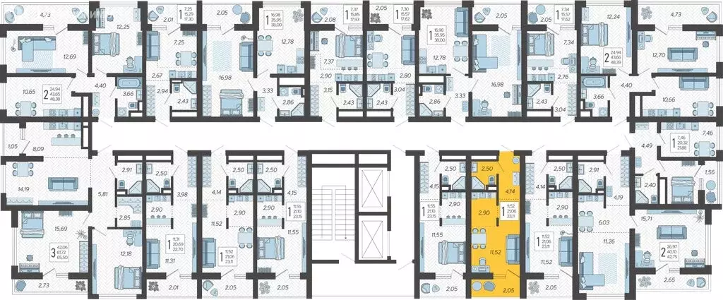 Квартира-студия: Сочи, жилой комплекс Кислород, 3 (23.11 м) - Фото 1