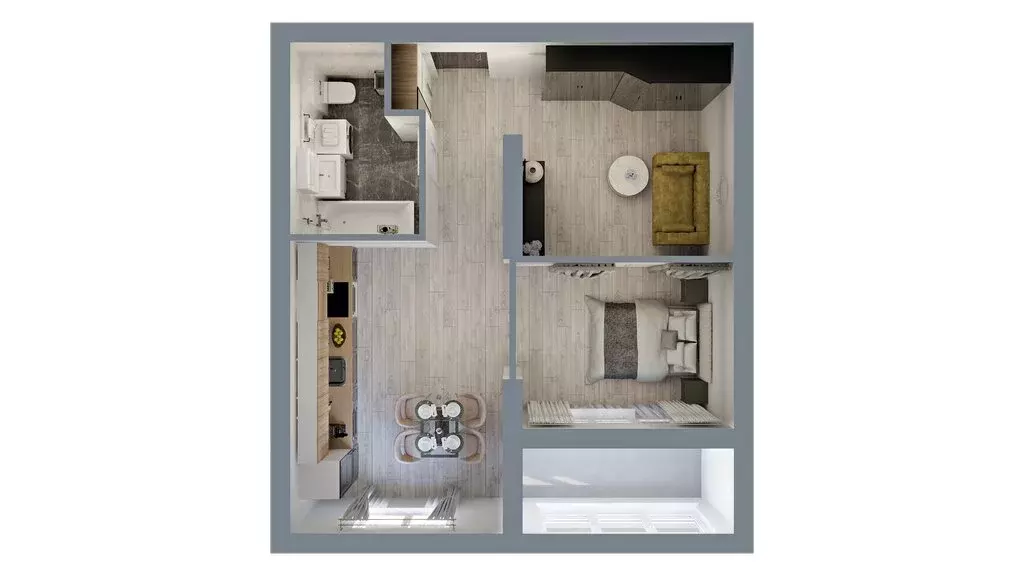 1-комнатная квартира: город Тельмана, жилой комплекс Сибирь (41.5 м) - Фото 2