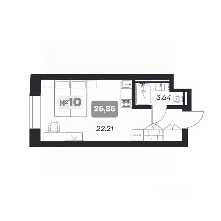 Студия Новосибирская область, Новосибирск пл. Карла Маркса (25.85 м) - Фото 0