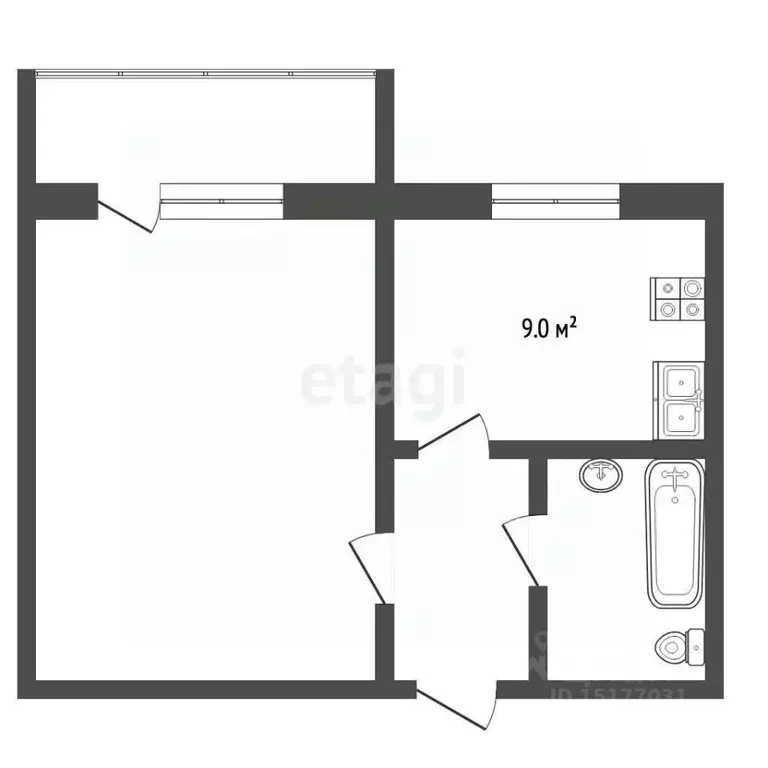 1-к кв. Ямало-Ненецкий АО, Муравленко ул. Ленина, 123 (35.0 м) - Фото 1