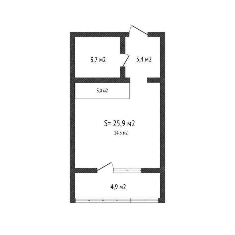 Квартира-студия: Краснодар, улица имени Героя Ростовского, 8к5 (25.9 ... - Фото 1