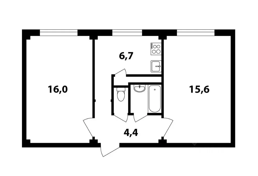 2-к кв. Санкт-Петербург Ново-Александровская ул., 11 (45.7 м) - Фото 1