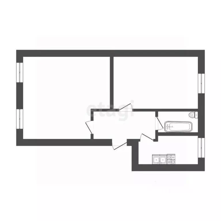 2-к кв. Смоленская область, Смоленск ул. Бакунина, 5 (48.6 м) - Фото 1