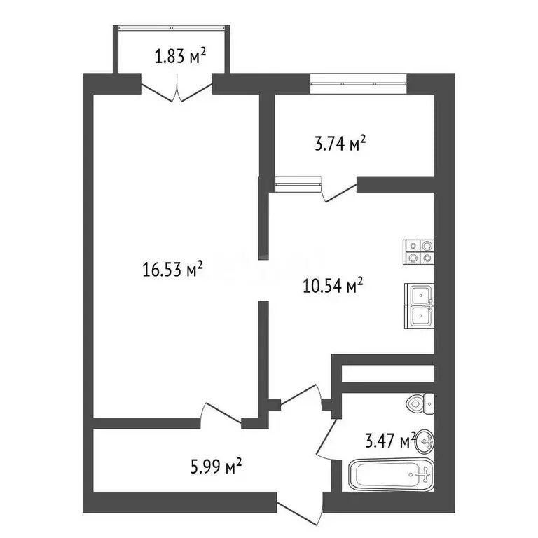 1-комнатная квартира: Дубна, район Большая Волга (42.1 м) - Фото 1