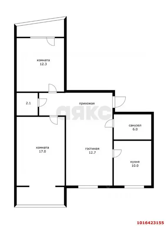 3-к кв. Краснодарский край, Краснодар Юбилейный мкр, просп. Чекистов ... - Фото 2
