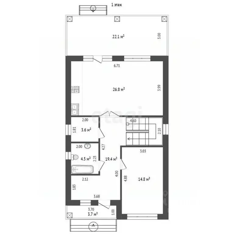 Дом в Ростовская область, Ростов-на-Дону Днепровский пер. (150 м) - Фото 1