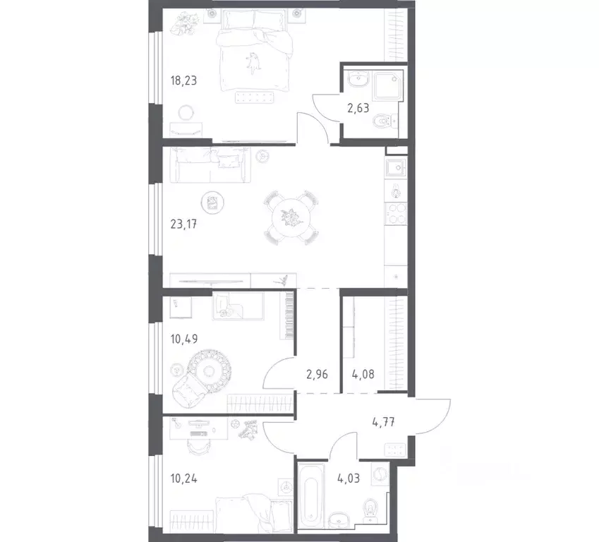 3-к кв. Нижегородская область, Нижний Новгород ул. Дружбы, 33 (80.6 м) - Фото 1