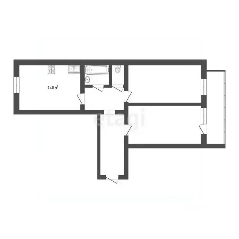2-к кв. Тюменская область, Тюмень ул. Салтыкова-Щедрина, 58 (76.0 м) - Фото 2