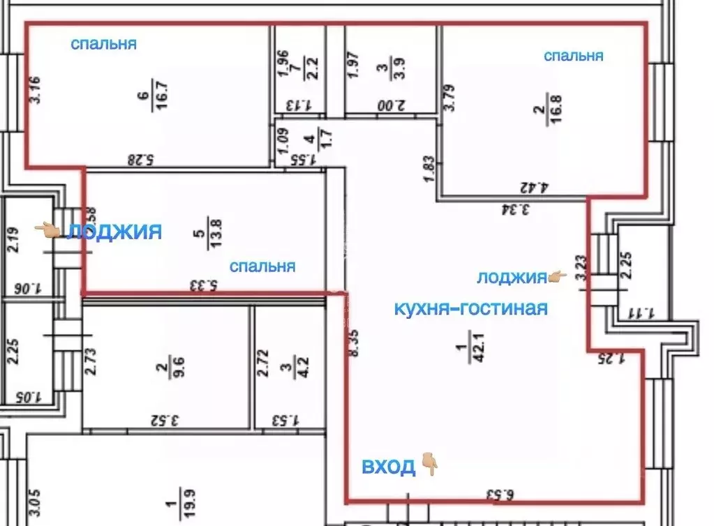 3-к кв. Воронежская область, Семилуки ул. Маяковского, 37/4 (97.2 м) - Фото 2