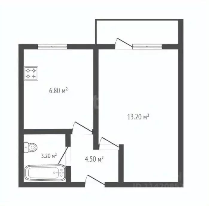 1-к кв. Воронежская область, Борисоглебск ул. Чкалова, 40 (27.7 м) - Фото 1