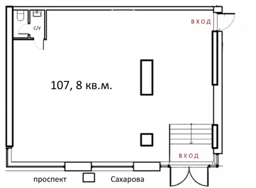 Помещение свободного назначения в Москва просп. Академика Сахарова, 7 ... - Фото 1