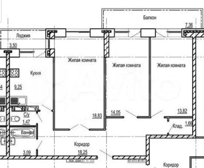 3-к. квартира, 90 м, 13/14 эт. - Фото 0