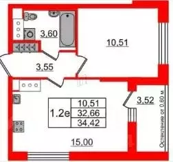 1-к кв. Ленинградская область, Всеволожский район, Свердловское ... - Фото 2