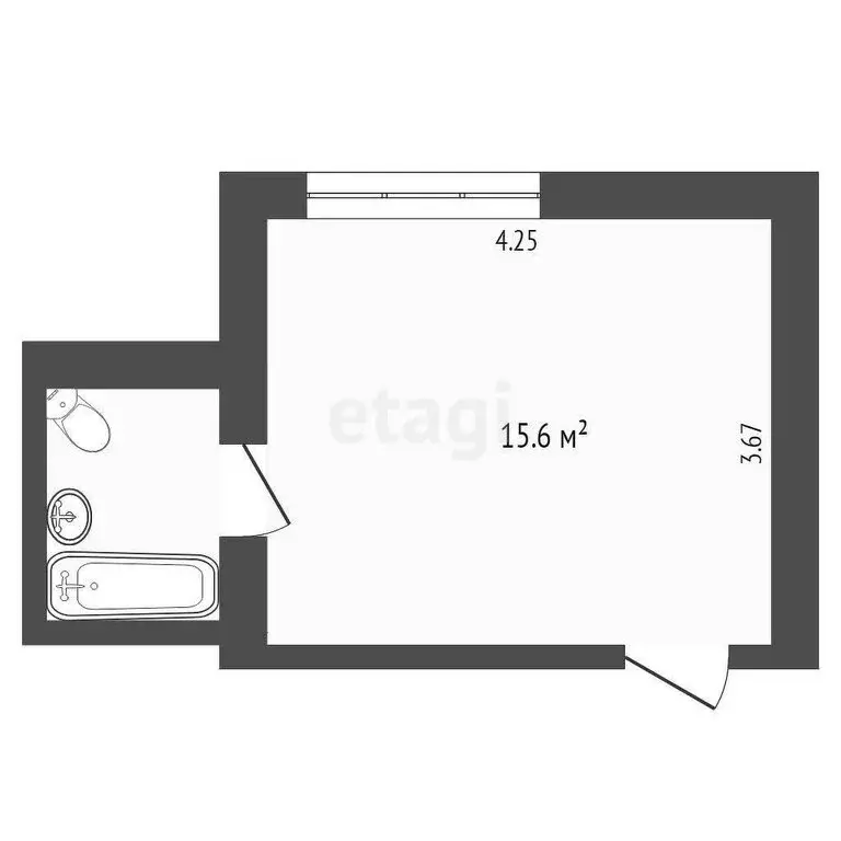 Квартира-студия: Тюмень, Волгоградская улица, 70 (16.9 м) - Фото 0
