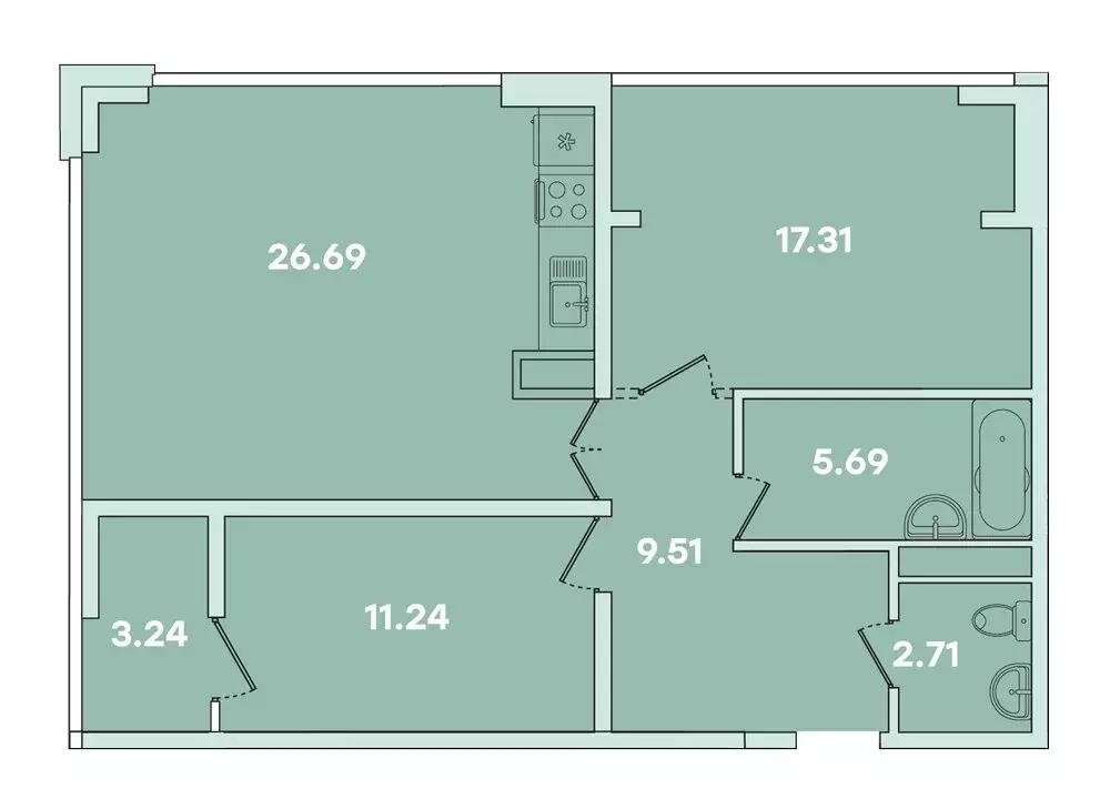 2-комнатная квартира: Иркутск, улица Петрова, 18 (79.75 м) - Фото 0