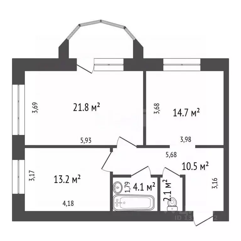 2-к кв. Красноярский край, Красноярск ул. Елены Стасовой, 40К (66.4 м) - Фото 1