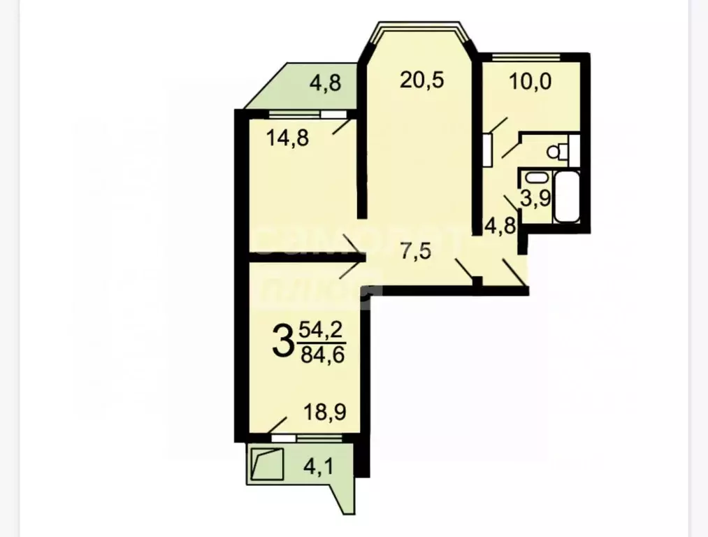 3-к кв. Московская область, Люберцы Красная Горка мкр, просп. ... - Фото 2