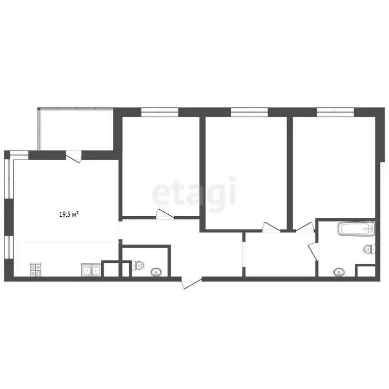 3-комнатная квартира: Тюмень, улица Федюнинского, 30к4 (81.6 м) - Фото 0