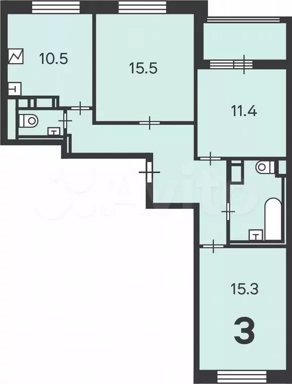 Аукцион: 3-к. квартира, 72 м, 2/23 эт. - Фото 1