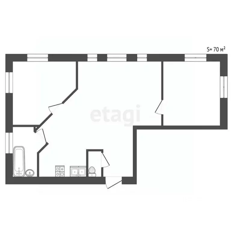 3-к кв. Санкт-Петербург ул. Панфилова, 16 (70.0 м) - Фото 2
